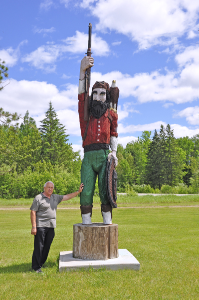 Lee Duquette and Uncle Dan Campbell wood carving 